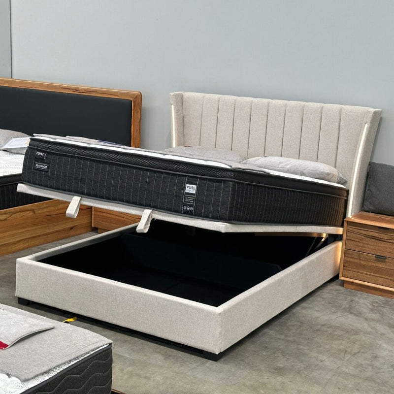 Ashton Gas Lift Bed - Beige