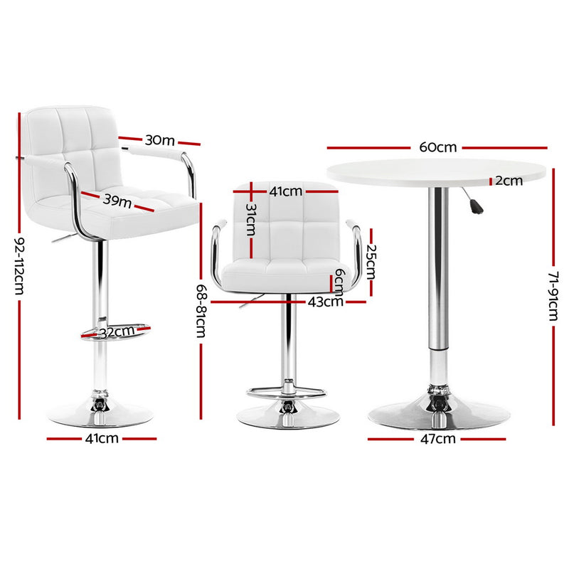 Artiss Bar Table and Stools Set Dining Desk Kitchen Chairs Cafe Pub