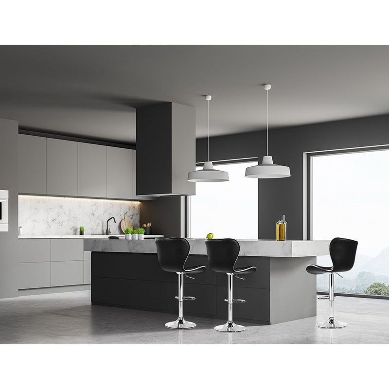 Artiss 4x Bar Stools Gas Lift Leather Seat Black