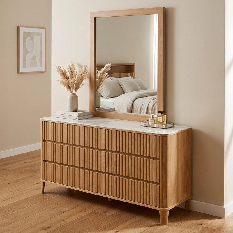 Daytona Stone Top Dresser+Mirror