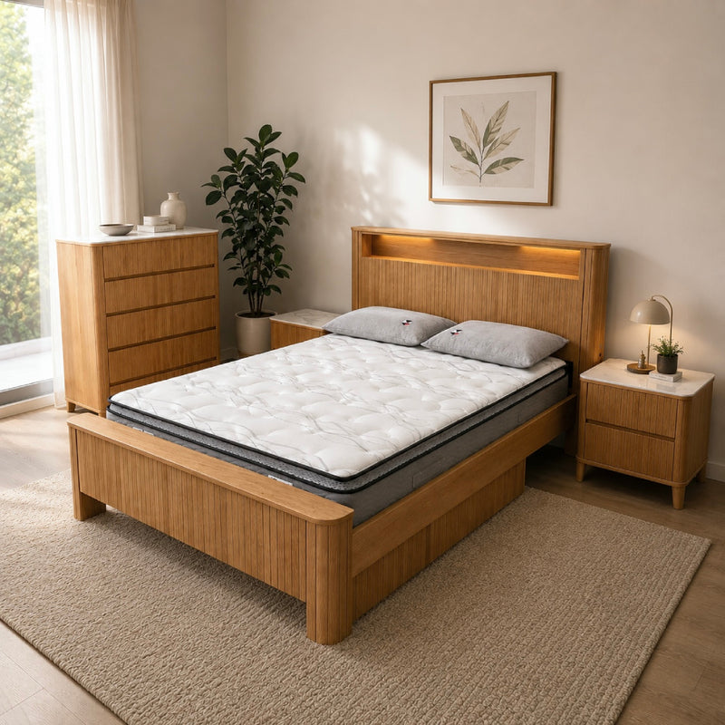 Daytona Fluted Oak Bed