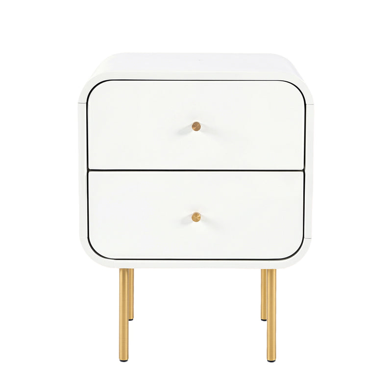 Artiss Bedside Table 2 Drawers Side End Table Nightstand White