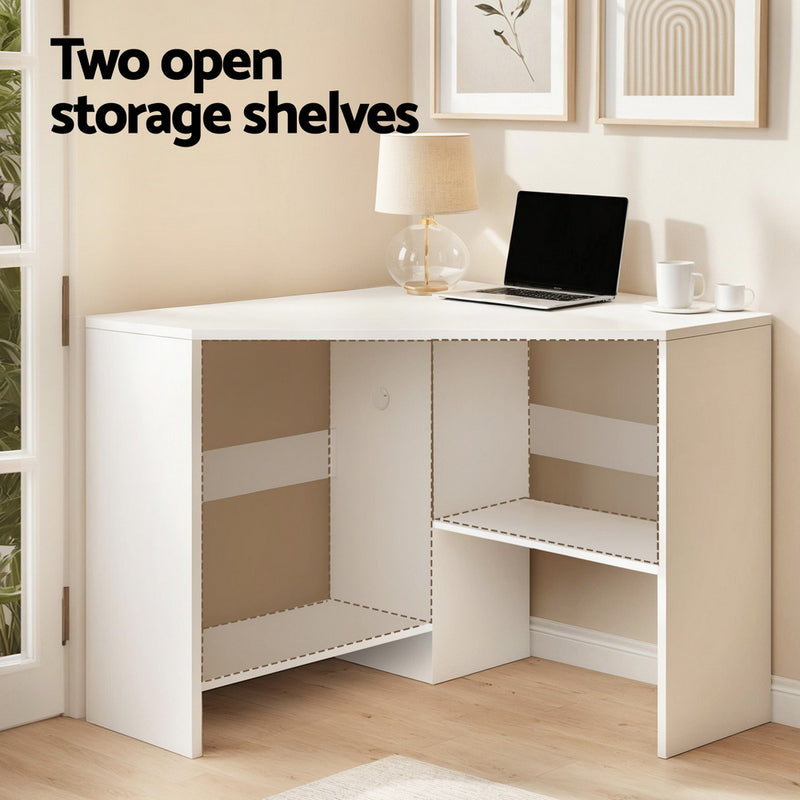 Artiss Corner Computer Desk Shelves CPU Stand L-shape Home Office Workstation Desks