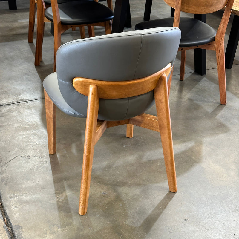 Jupiter Grey Genuine Leather Dining Chair
