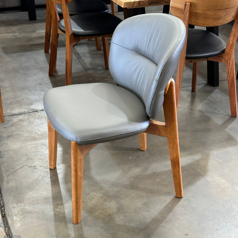Jupiter Grey Genuine Leather Dining Chair