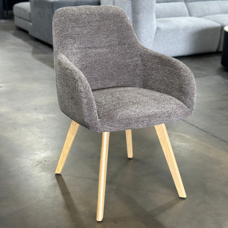 Louis Brown Fabric Dining Chair