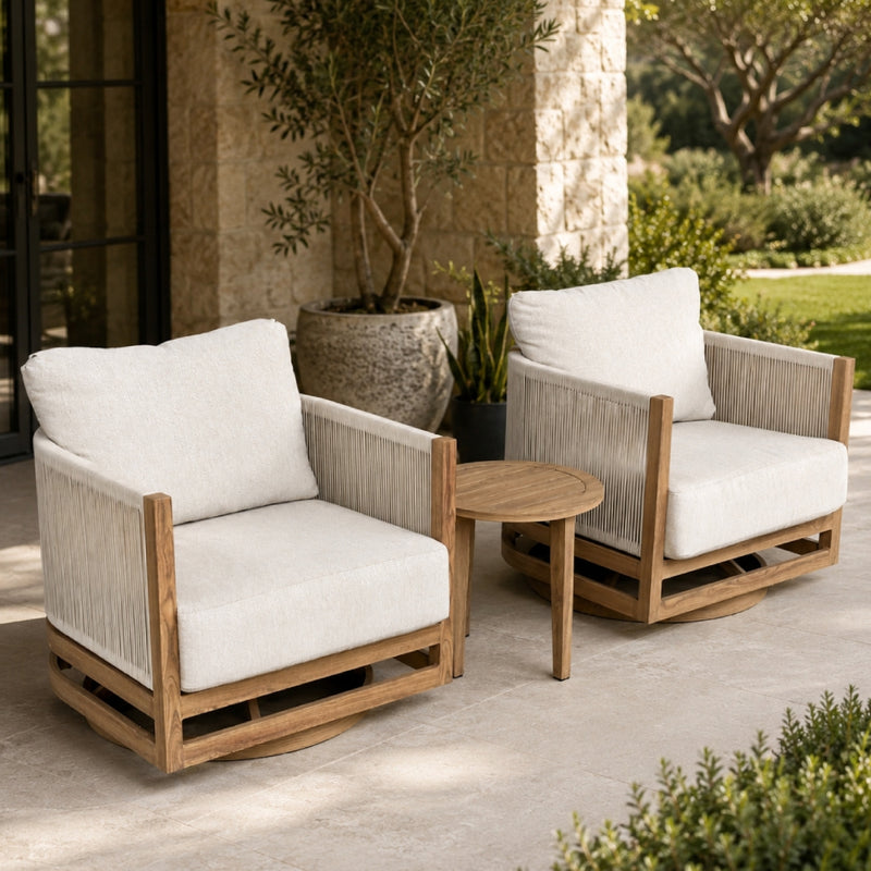 Panama 3pc Outdoor Swivel Chat Set