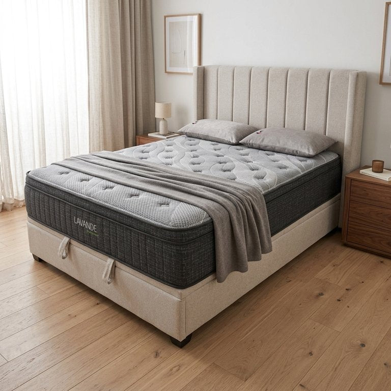 Providence Fabric Gas Lift Bed - Beige