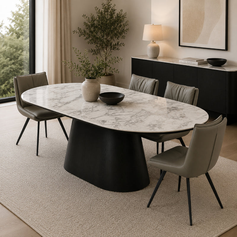 Roland Stone Top Oval Dining Table