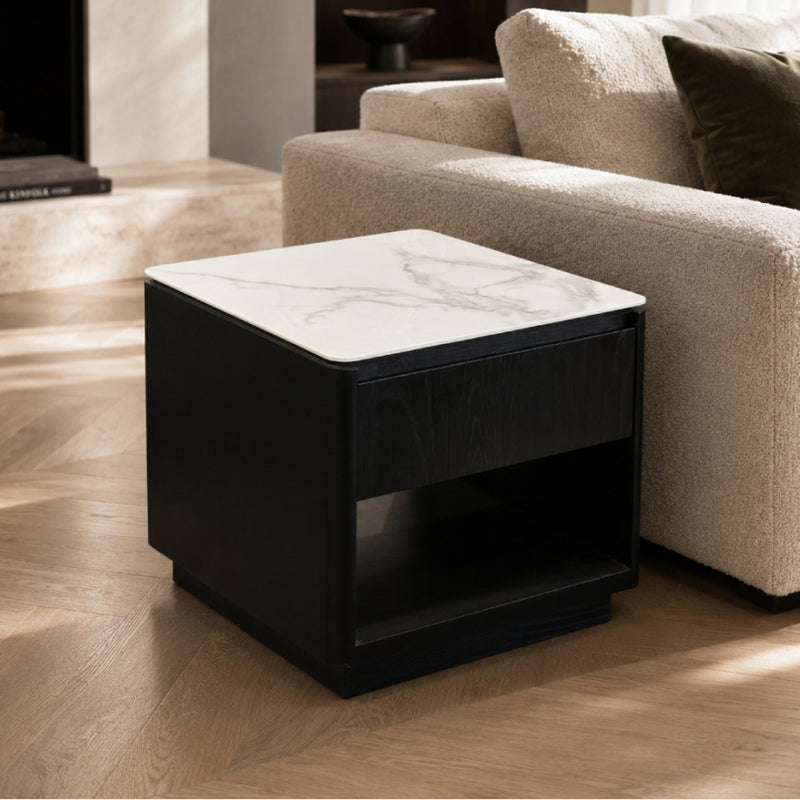 Siena Stone Top Lamp Table