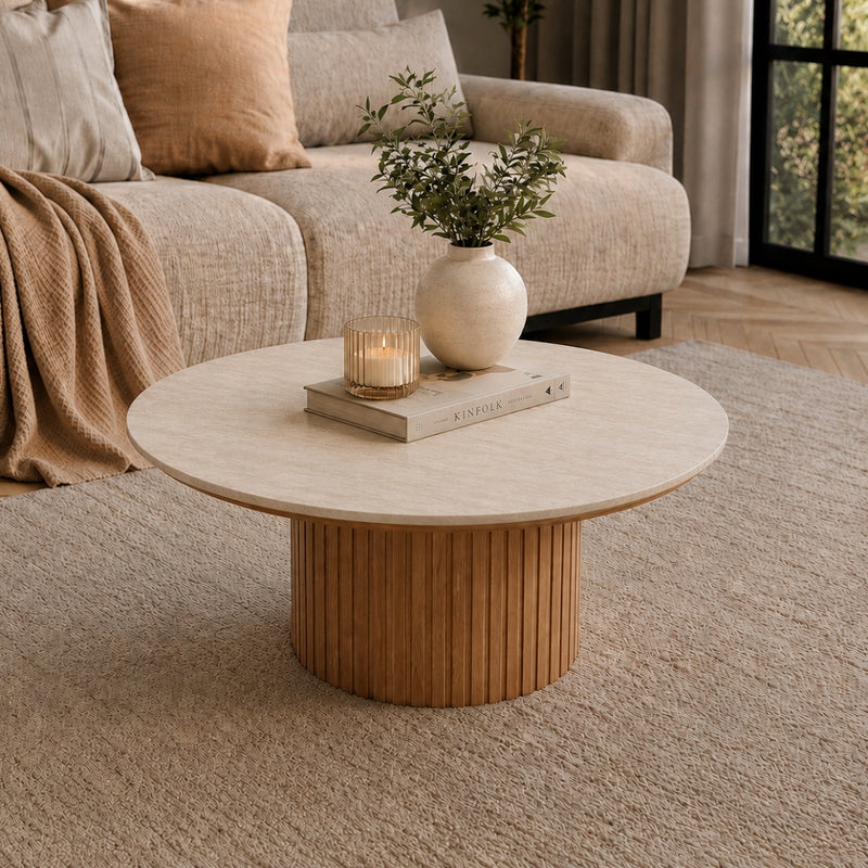 Tiorino 900mm Stone Top Coffee Table