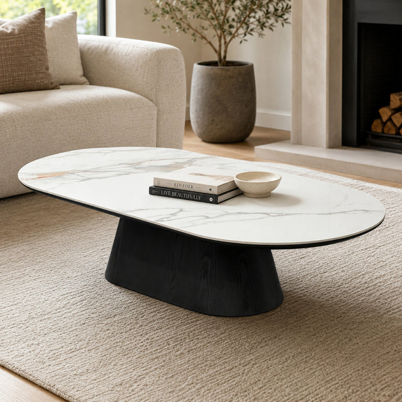 Venice Stone Top Oval Coffee Table