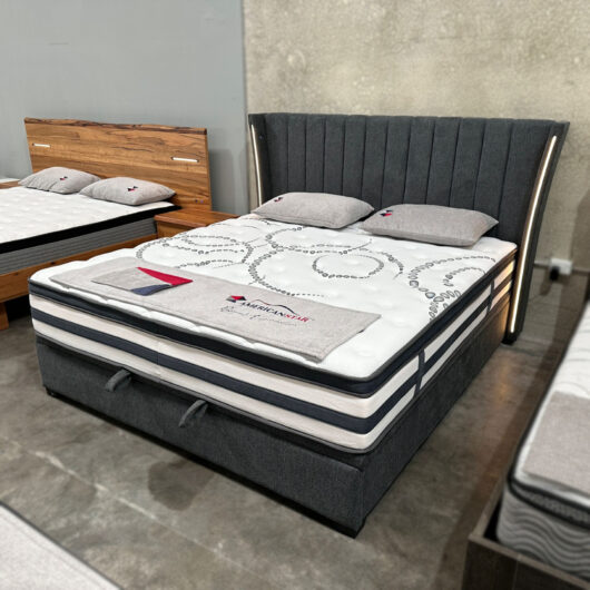Ashton Fabric Gas Lift Bed - Charcoal