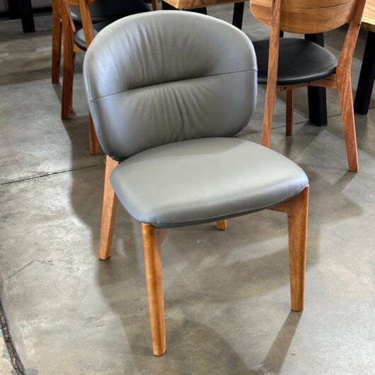 Jupiter Grey Genuine Leather Dining Chair