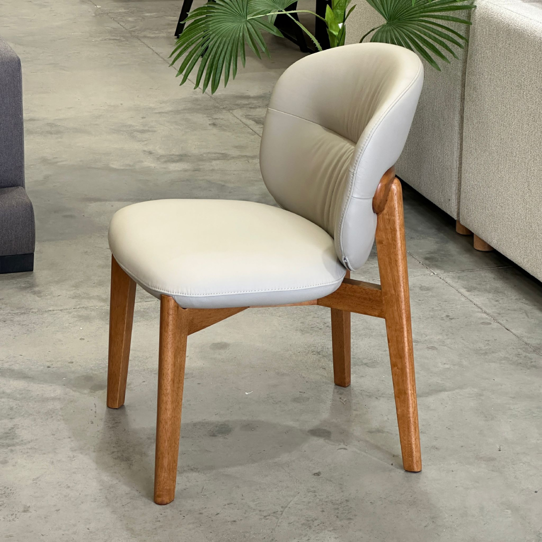Jupiter Wheat Genuine Leather Dining Chair - Image 2