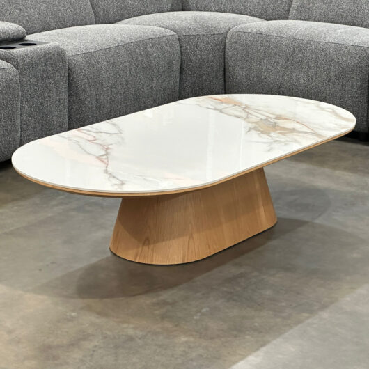Masari Stone Top Oval Coffee Table