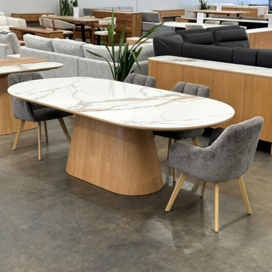 Masari Stone Top Oval Dining Table