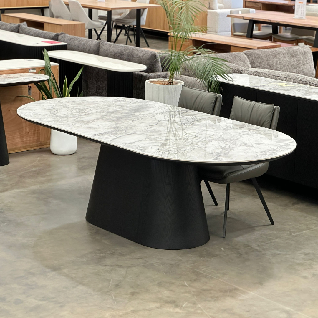 Roland Stone Top Oval Dining Table - Image 2