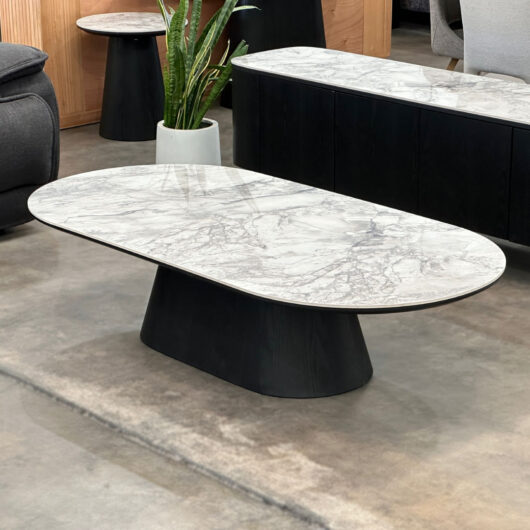 Roland Stone Top Oval Coffee Table