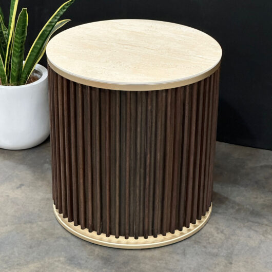 Sinatra Stone Top Round Lamp Table
