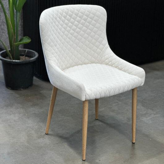 Linda White Fabric Dining Chair